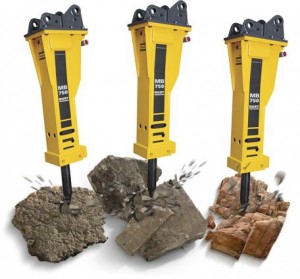 Cách sử dụng búa phá đá lắp trên máy xúc đào.