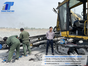 Công ty TNHH thiết bị nặng Thuận Phát đi kiểm tra, sửa chữa máy móc, thiết bị thực tế ở công trường.